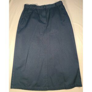 L.L.Bean Original Fit Skirt Women’s 12 Regular • Straight Navy Cotton • Academia